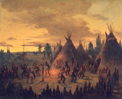 Válečný tanec, Siouxové, 1845-1848. od George Catlin