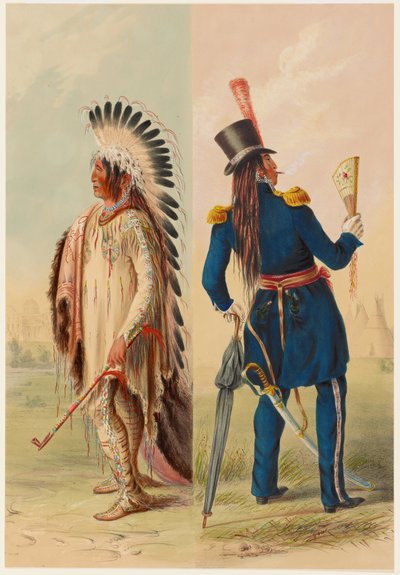 Wi-Jun-Jon, náčelník Assiniboinů od George Catlin