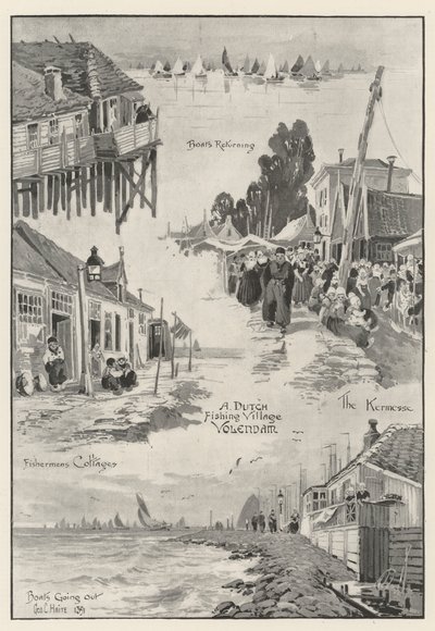 Holandská rybářská vesnice Volendam od George Charles Haite