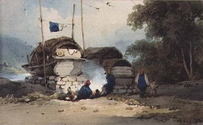 A Riverside Encamp, Čína od George Chinnery
