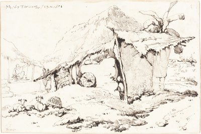 Vesnická chata v Indii [recto] od George Chinnery