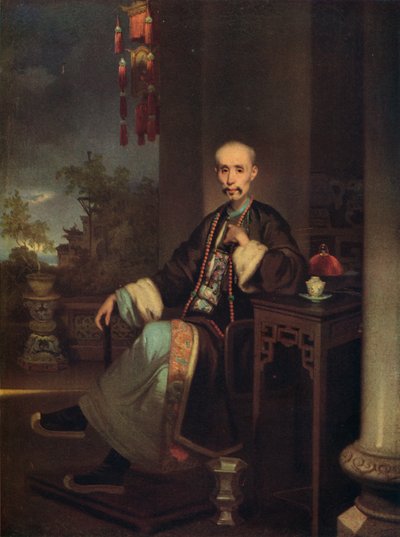 How Qua, vedoucí Hong Merchants v Kantonu, c1830 od George Chinnery