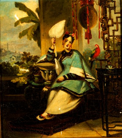 Portrét dívky s papouškem od George Chinnery