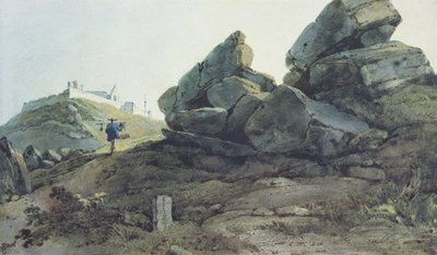 Skály a klášter Hill, Čína od George Chinnery