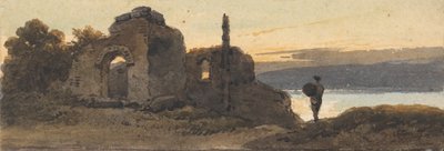 Chrám u jezera od George Chinnery
