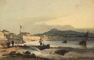 Praia Grande, Macao, z jihu, s pevností svatého Petra vlevo, 1830-1845 od George Chinnery