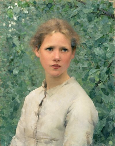 Dívčí hlava od George Clausen