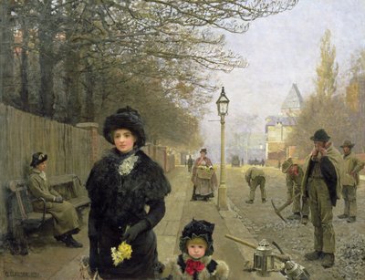 Jarní ráno, Haverstock Hill, 1881 od George Clausen