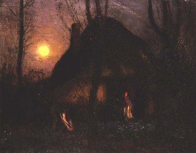 Chata u měsíčního svitu od George Clausen
