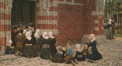 Vysoká mše v rybářské vesnici na Zuyder Zee, Holandsko, 1876, c1930. od George Clausen