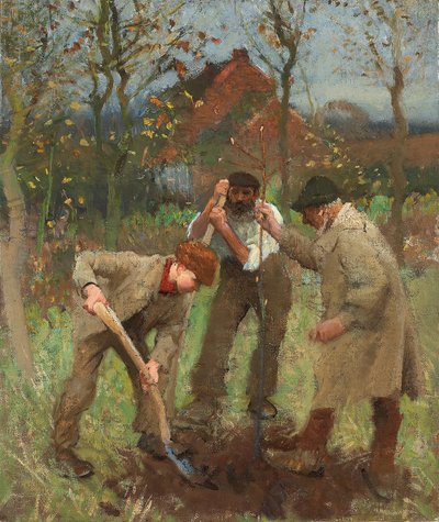Zasazení stromu (olej na plátně) od George Clausen