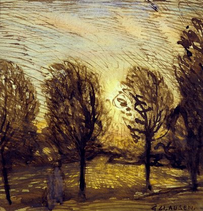 Bez názvu [Studie stromů] (akvarel) od George Clausen
