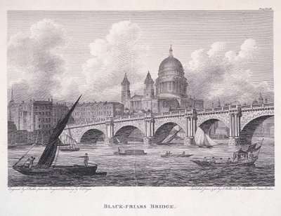 Blackfriars Bridge, Londýn, 1827 od George Cooke