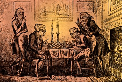 Hra v šachy od George Cruikshank
