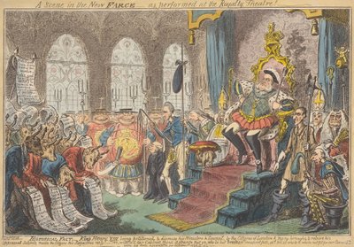 Scéna v nové frašce – v podání Královského divadla! od George Cruikshank