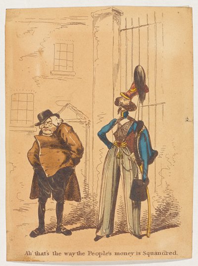 ‚Ach‘, to je způsob, jakým jsou peníze lidu sqand‘red‘ od George Cruikshank
