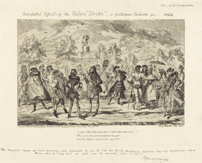 Očekávané účinky „stávky“ krejčích od George Cruikshank