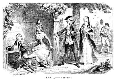 Duben - Blázen, c1839. od George Cruikshank