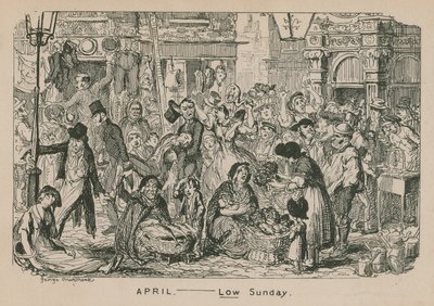 Duben - nízká neděle od George Cruikshank