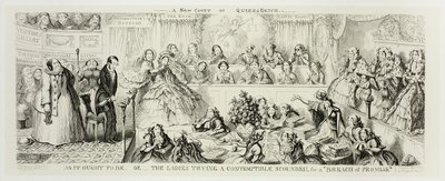 Jak by to mělo být aneb Dámy soudí opovrženíhodného darebáka za "porušení slibu" z ocelorytu George Cruikshanka do komiksových almanachů: 1835-1853 od George Cruikshank