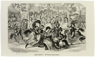 Srpen - Turnaj z ocelorytu George Cruikshanka do komiksových almanachů: 1835-1853 od George Cruikshank