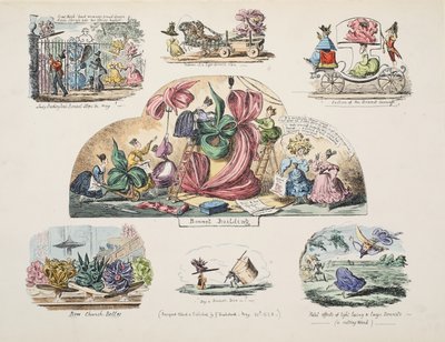 Bonnet Building, hospoda. 1828 (ručně kolorovaná rytina) od George Cruikshank