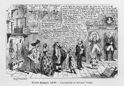 Britské muzeum 2043, Kuriozity starověku (rytina) od George Cruikshank