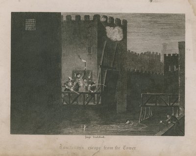 Courtenayin útěk z věže od George Cruikshank