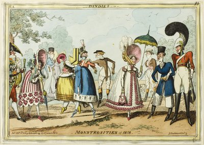 Dandies nebo Monstrosities z roku 1818 od George Cruikshank
