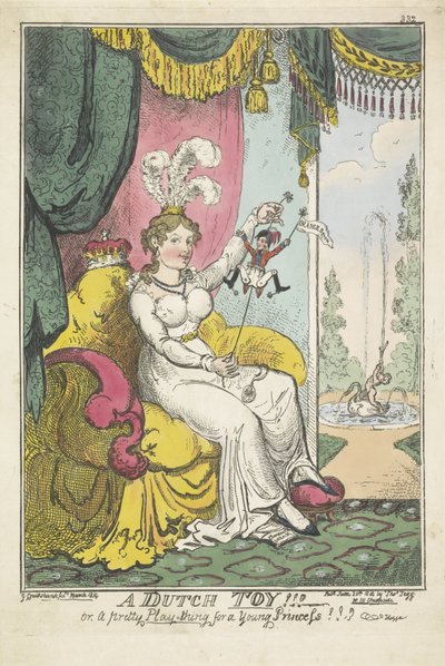 Princ z Orange jako hračka pro princeznu Charlotte, 1814 Holandská hračka!!! - aneb pěkná hračka pro mladou princeznu !!! (název na objektu) od George Cruikshank