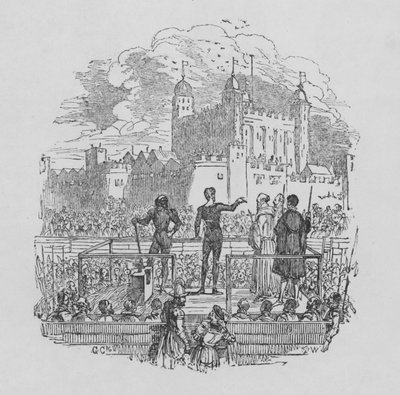 Poprava v Tower of London (rytina) od George Cruikshank