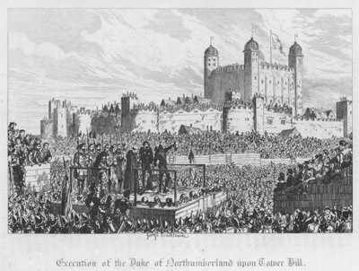 Poprava vévody z Northumberlandu na Tower Hill (rytina) od George Cruikshank