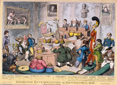 Výstava v Royal Horticultural Society, Londýn, 1826 od George Cruikshank