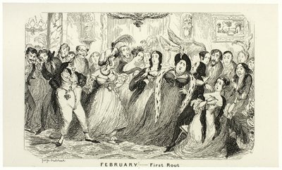 Únor - První výtisk z ocelorytu George Cruikshanka do komiksových almanachů: 1835-1853 od George Cruikshank