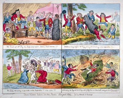 „Čtyři pohledy pořízené v parcích“, 1814 od George Cruikshank