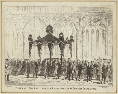 Smuteční průvod její královské výsosti princezny Charlotte od George Cruikshank