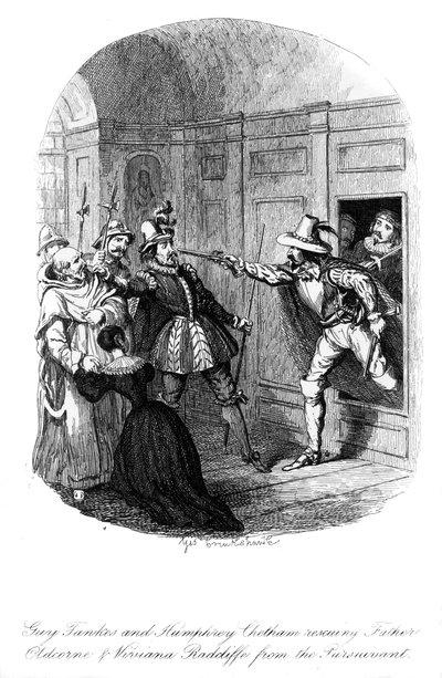 Guy Fawkes a Humphrey Chetham, 1605, 1841. od George Cruikshank