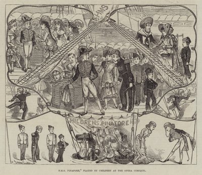 HMS Pinafore, kterou hrají Children at the Opera Comique od George Cruikshank
