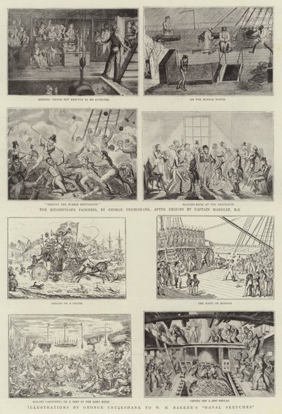 Humorné umění na královské námořní výstavě od George Cruikshank