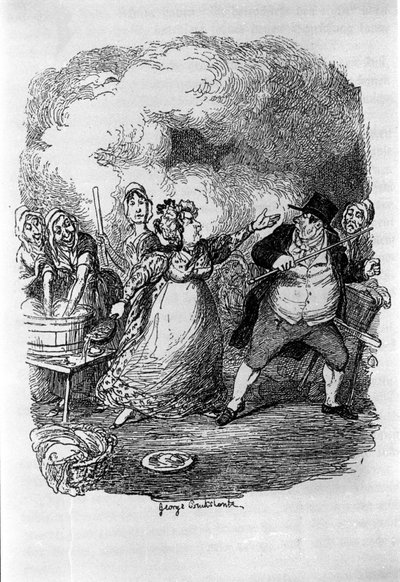 Ilustrace pro „“ Oliver Twist““ (Olivier) od Charlese Dickense (1812-1870), od George Cruikshanka (1792-1878). od George Cruikshank
