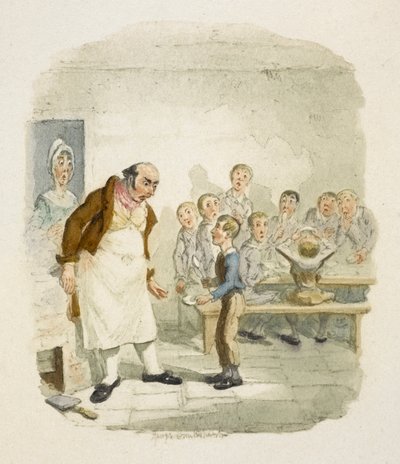Ilustrace k filmu "Oliver Twist" od George Cruikshank