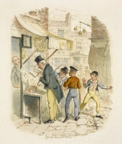 Ilustrace k filmu "Oliver Twist" od George Cruikshank