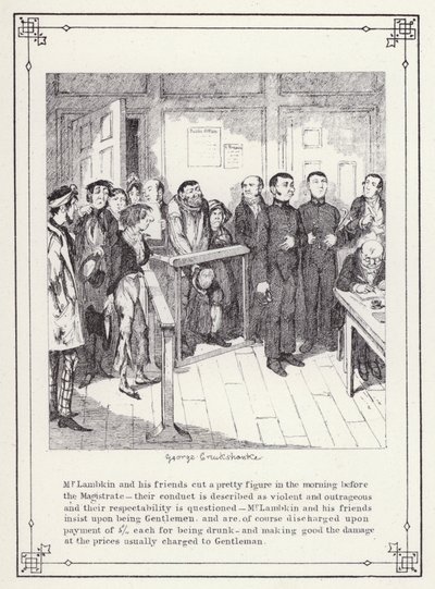 Ilustrace pro Bakalářskou vlastní knihu aneb Pokrok pana Lambkina (Gent) (rytina) od George Cruikshank