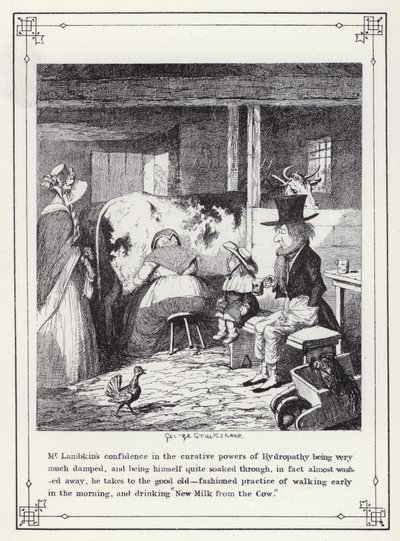 Ilustrace pro Bakalářskou vlastní knihu aneb Pokrok pana Lambkina (Gent) (rytina) od George Cruikshank
