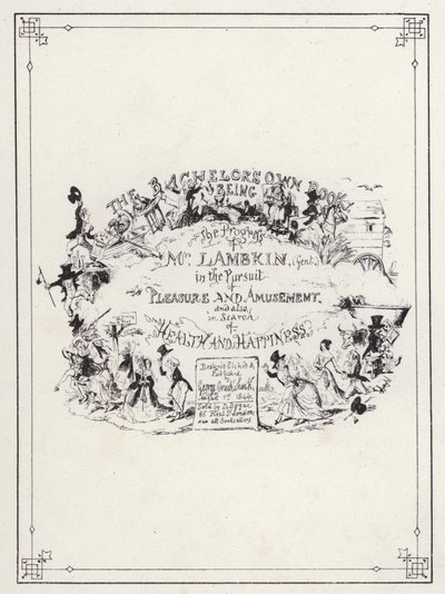 Ilustrace pro Bakalářskou vlastní knihu aneb Pokrok pana Lambkina (Gent) (rytina) od George Cruikshank