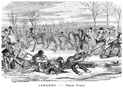 Leden – Hard Frost, 19. století. od George Cruikshank