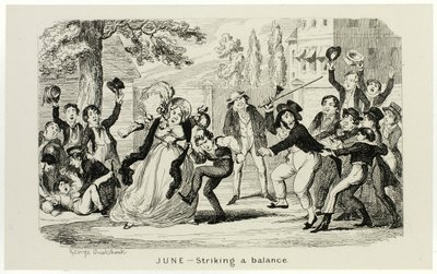 Červen - Hledání rovnováhy od ocelových leptů George Cruikshanka po komiksové almanachy: 1835-1853 od George Cruikshank