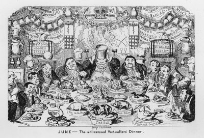 June, Nelicencovaní Victuallers? Večeře od George Cruikshank
