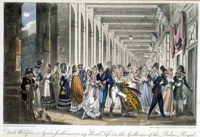 Les galeries du Palais Royal - v „“Život v Paříži”” od Davida Careyho, Londýn od George Cruikshank