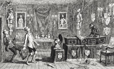 MacCallum a Hutcheon, ilustrace z knihy "Redgauntlet" od sira Waltera Scotta (1771-1832), vydané v roce 1843. od George Cruikshank